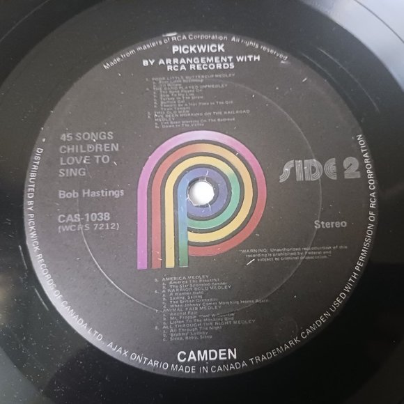 Vintage Bob Hastings 45 Songs Children Love To Sing vinyl record, 1960 original - Picture 9 of 9